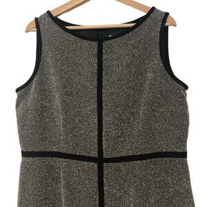 Jones Studio Separates Classic Sheath Dress Black Gray Sleeveless Size 16 Lined